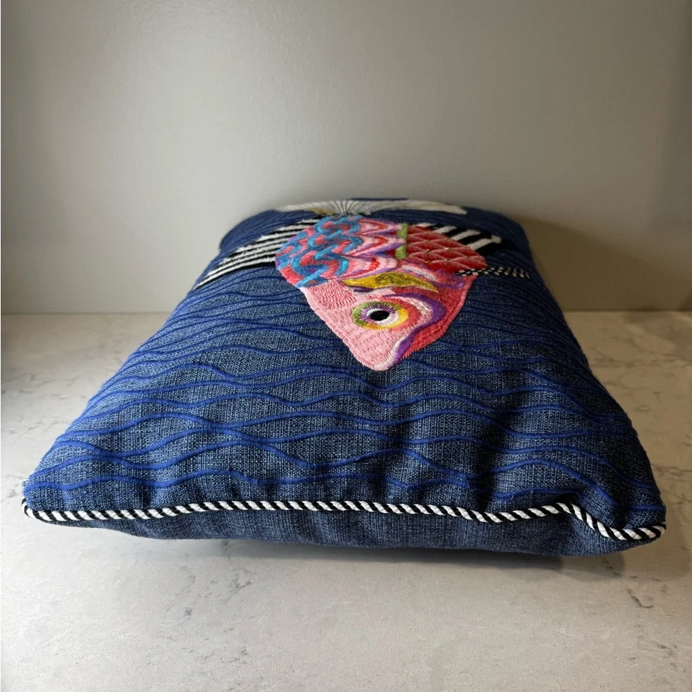 MacKenzie-Childs Fantasia Fish Outdoor Accent Pillow - Picture 6 of 11